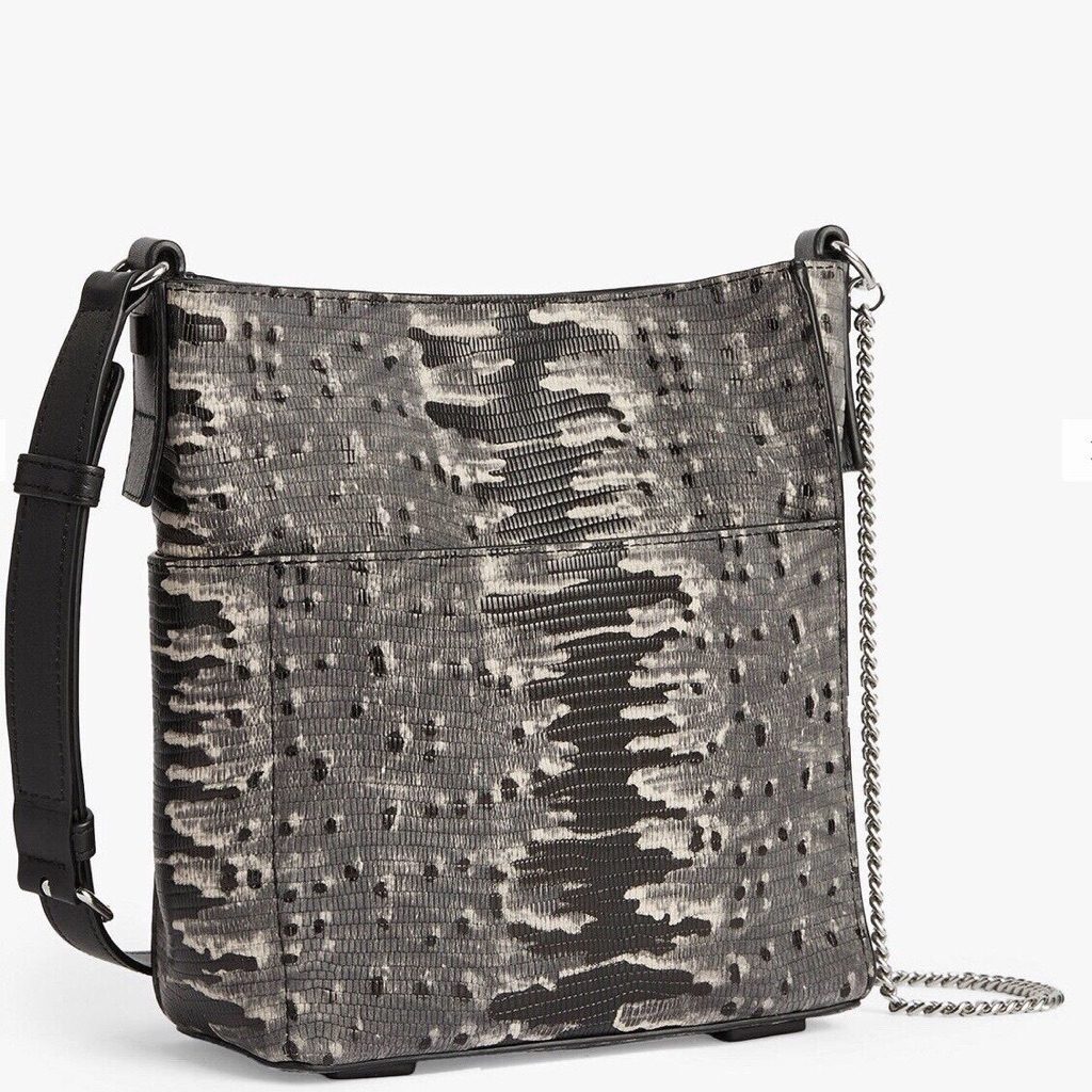 All Saints Adelina Small North South Embossed Print Tote